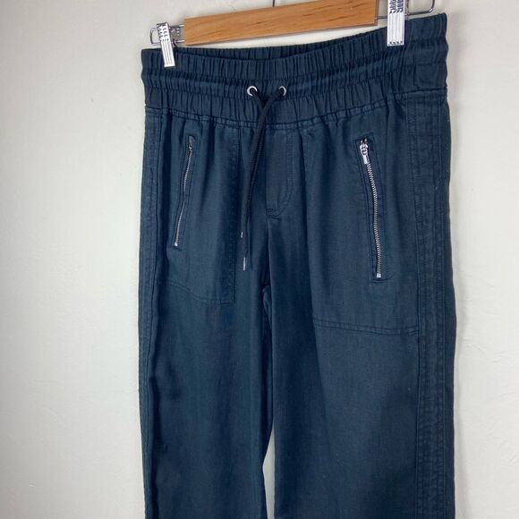 Athleta Cabo Linen Wide Leg Pant - Black - Picture 3 of 8